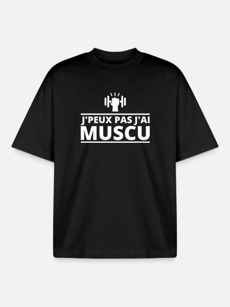 musculation, musculation sport - T-shirt unisexe boxy épais biologique Stanley/Stella - noir