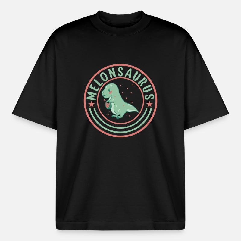Pastèque pastèque végétarienne T Rex - T-shirt unisexe boxy épais biologique Stanley/Stella - noir