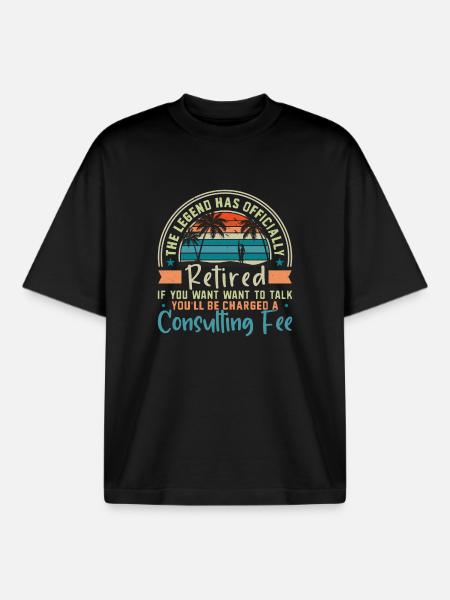 The legend is officially retired - Boxy Heavyweight Unisex Organic T-Shirt by Stanley/Stella - black