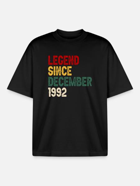 Legend Since December 1992 - Boxy Heavyweight Unisex Organic T-Shirt by Stanley/Stella - black
