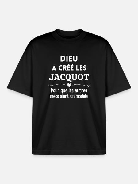 Jacquot, prénom Jacquot, Jacques - T-shirt unisexe boxy épais biologique Stanley/Stella - noir