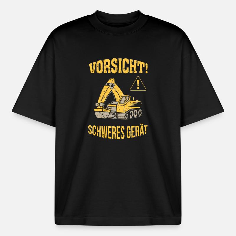 Bagger Baggerfahrer Baugeräteführer Schweres Gerät - Boxy Heavyweight Unisex Organic T-Shirt von Stanley/Stella - Schwarz