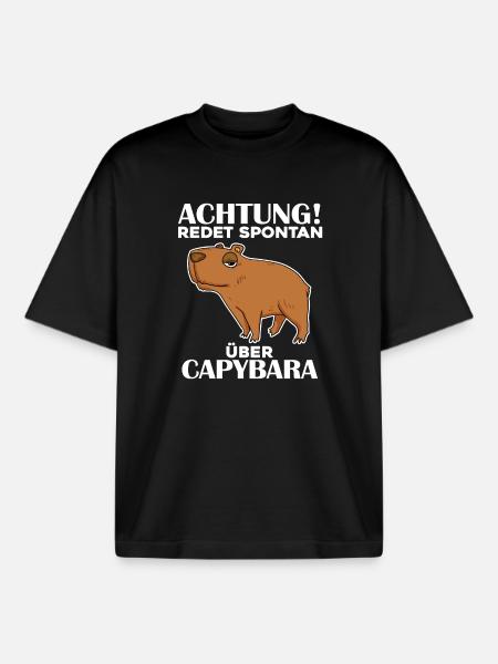 Capybara Wasserschwein - Boxy Heavyweight Unisex Organic T-Shirt von Stanley/Stella - Schwarz