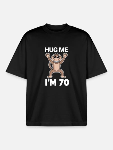 70 ans - 70 ans - câlin - T-shirt unisexe boxy épais biologique Stanley/Stella - noir