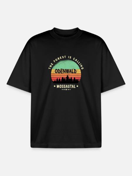 Mossautal Odenwald Design - T-shirt unisexe boxy épais biologique Stanley/Stella - noir