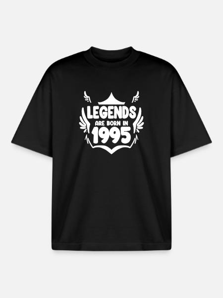 1995 - Born 1995 - Boxy Heavyweight Unisex Organic T-Shirt by Stanley/Stella - black