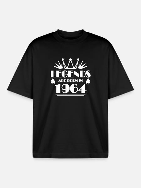 1964 - Born 1964 - Boxy Heavyweight Unisex Organic T-Shirt by Stanley/Stella - black