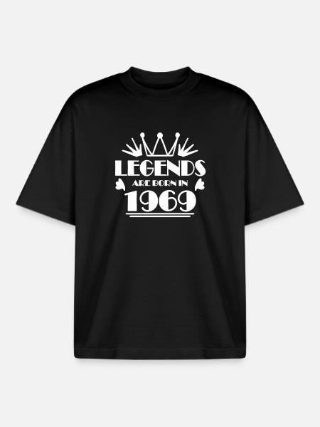 1969 - Born 1969 - Boxy Heavyweight Unisex Organic T-Shirt by Stanley/Stella - black