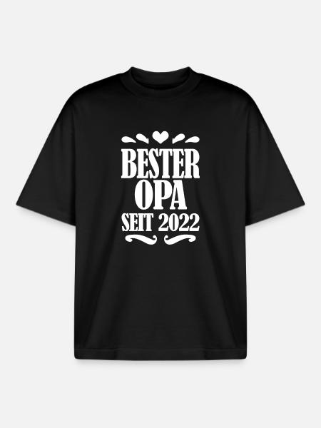 Bester Opa seit 2022 - Boxy Heavyweight Unisex Organic T-Shirt von Stanley/Stella - Schwarz