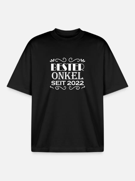 Bester Onkel seit 2022 - Boxy Heavyweight Unisex Organic T-Shirt von Stanley/Stella - Schwarz