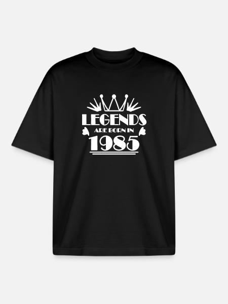 1985 - Born 1985 - Boxy Heavyweight Unisex Organic T-Shirt by Stanley/Stella - black