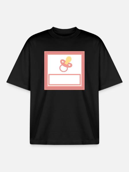 Personalize your own baby template - Boxy Heavyweight Unisex Organic T-Shirt by Stanley/Stella - black