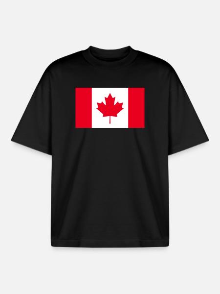 Get our Canada flags now - Boxy Heavyweight Unisex Organic T-Shirt by Stanley/Stella - black