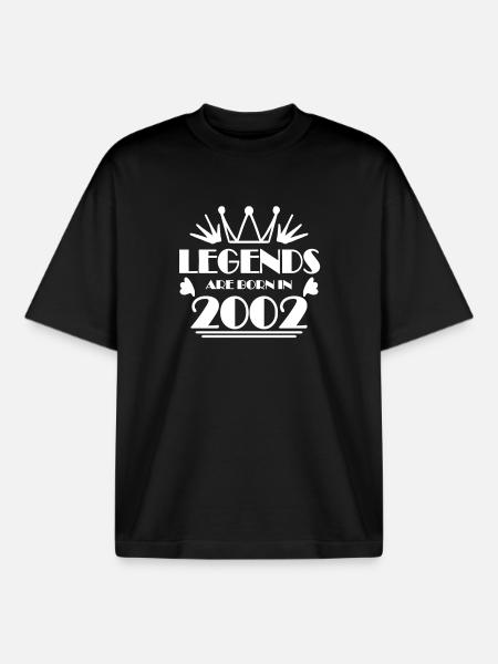 2002 - Born 2002 - Boxy Heavyweight Unisex Organic T-Shirt by Stanley/Stella - black