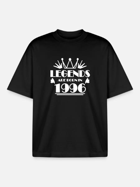 1996 - Born 1996 - Boxy Heavyweight Unisex Organic T-Shirt by Stanley/Stella - black