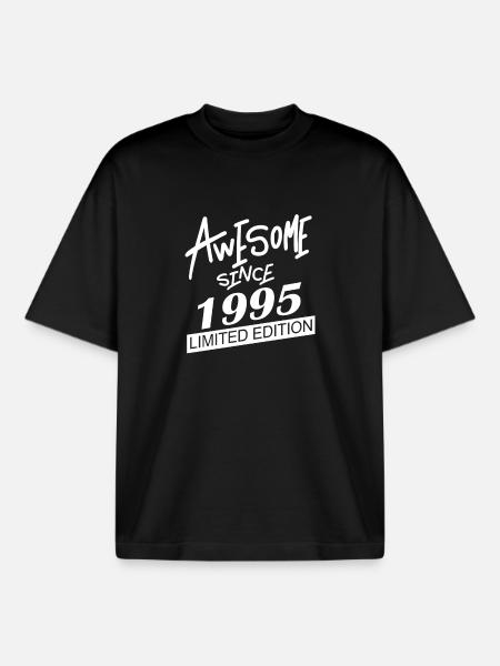 1995 - Born 1995 - Boxy Heavyweight Unisex Organic T-Shirt by Stanley/Stella - black
