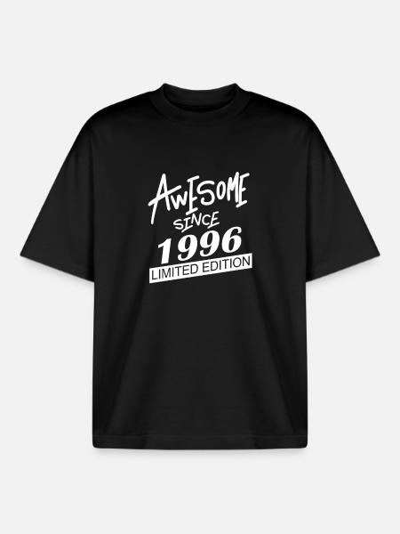 1996 - Born 1996 - Boxy Heavyweight Unisex Organic T-Shirt by Stanley/Stella - black