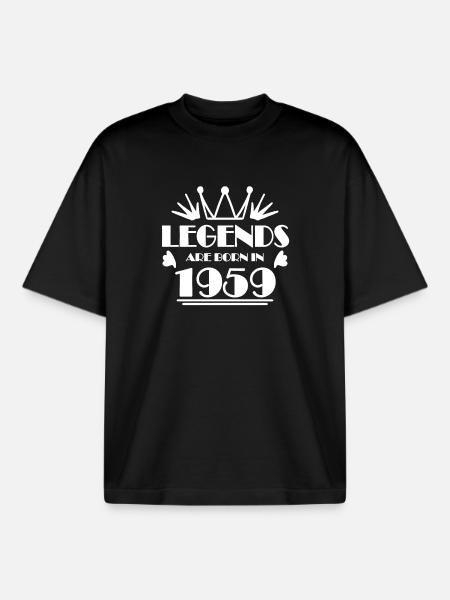 1959 - Born 1959 - Boxy Heavyweight Unisex Organic T-Shirt by Stanley/Stella - black