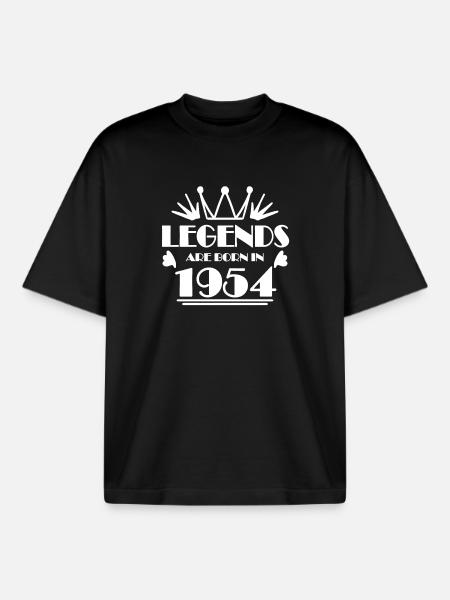 1954 - Born 1954 - Boxy Heavyweight Unisex Organic T-Shirt by Stanley/Stella - black