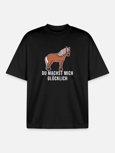 Pferde Cool Statement Pferdenarr Isländer - Boxy Heavyweight Unisex Organic T-Shirt von Stanley/Stella - Schwarz