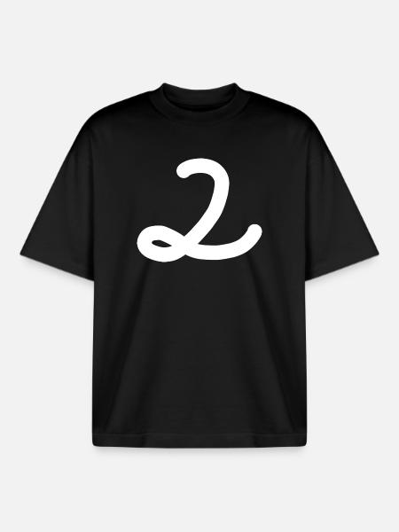 2 Number two white - Boxy Heavyweight Unisex Organic T-Shirt by Stanley/Stella - black