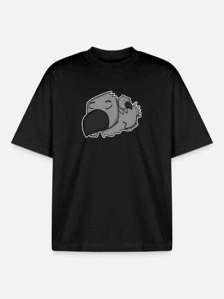 Kråke med babykråke - familie - Unisex boxy heavyweight T-skjorte økologisk Stanley/Stella - svart