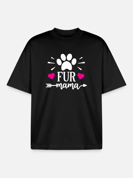 Pelz Mama - Boxy Heavyweight Unisex Organic T-Shirt von Stanley/Stella - Schwarz