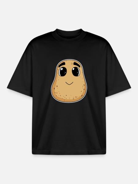 Potato motif - Boxy Heavyweight Unisex Organic T-Shirt by Stanley/Stella - black