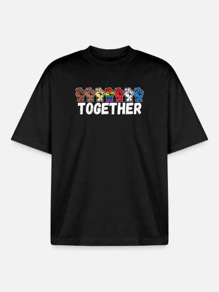 Equality Lgbt rainbow saying - Boxy Heavyweight Unisex Organic T-Shirt by Stanley/Stella - black