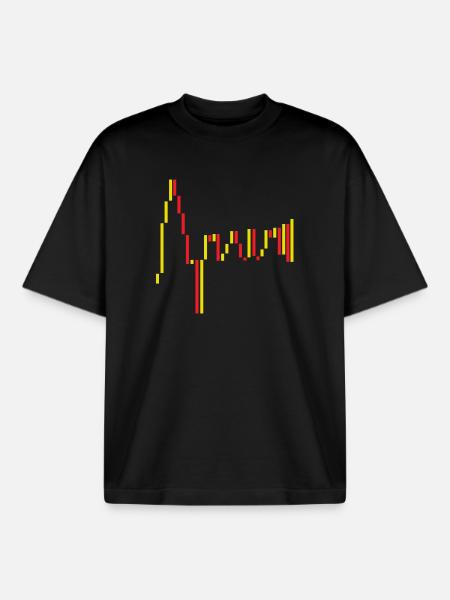 Spain Stock Exchange Red Yellow - Boxy Heavyweight Unisex Organic T-Shirt by Stanley/Stella - black