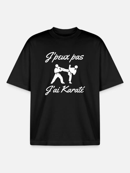karaté, karatéka, fan de karaté - T-shirt unisexe boxy épais biologique Stanley/Stella - noir