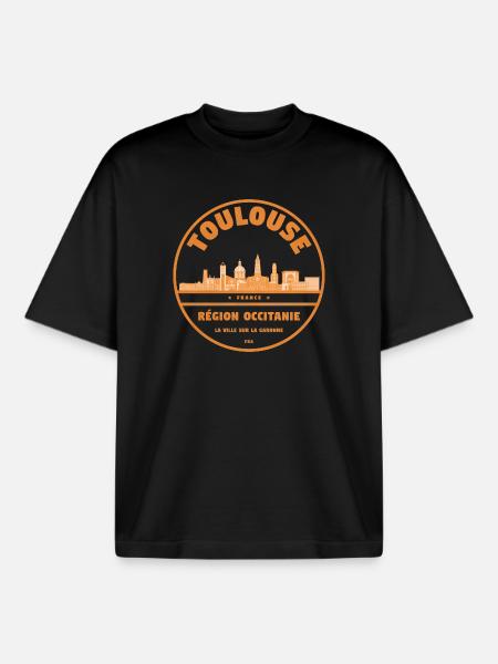 Toulouse Skyline Occitanie - Boxy Heavyweight Unisex Organic T-Shirt von Stanley/Stella - Schwarz
