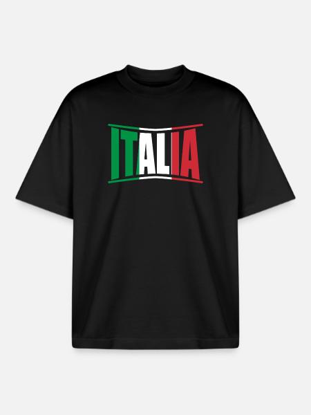 camiseta Italia bandera Italia Italia Italia Italia - Camiseta unisex boxy orgánica de Stanley/Stella - negro