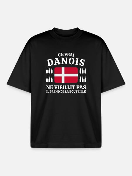 Danemark, Danois, je suis Danois - T-shirt unisexe boxy épais biologique Stanley/Stella - noir