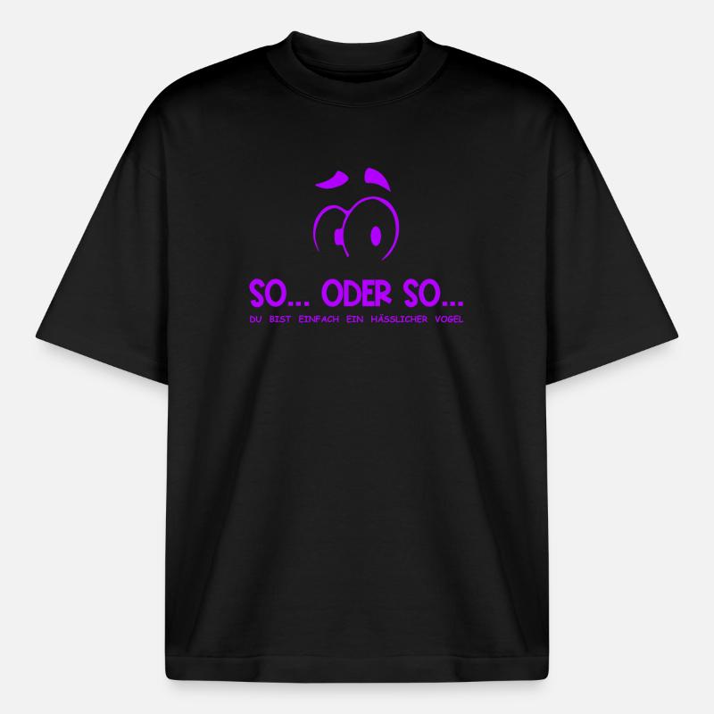 So...Oder So: Hässlicher Vogel - Lila - Boxy Heavyweight Unisex Organic T-Shirt von Stanley/Stella - Schwarz