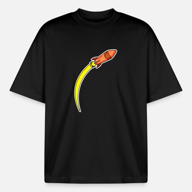Rocket Orange - Boxy Heavyweight Unisex Organic T-Shirt by Stanley/Stella - black