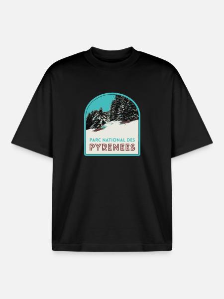 Pyrenees National Park under the snow - Boxy Heavyweight Unisex Organic T-Shirt by Stanley/Stella - black
