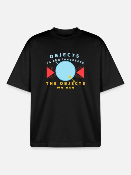 Objets dans l’inventaire que nous utilisons - T-shirt unisexe boxy épais biologique Stanley/Stella - noir