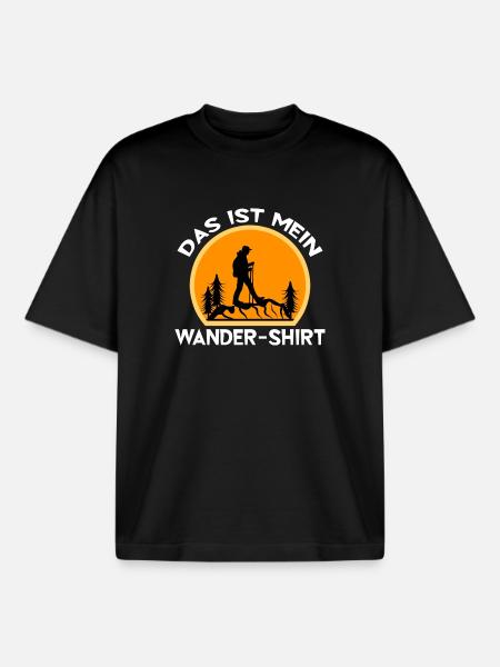 Klettern Wandern Wanderer Bergwandern Statement - Boxy Heavyweight Unisex Organic T-Shirt von Stanley/Stella - Schwarz