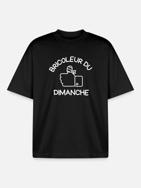 bricolage, bricoleur, bricoler - T-shirt unisexe boxy épais biologique Stanley/Stella - noir