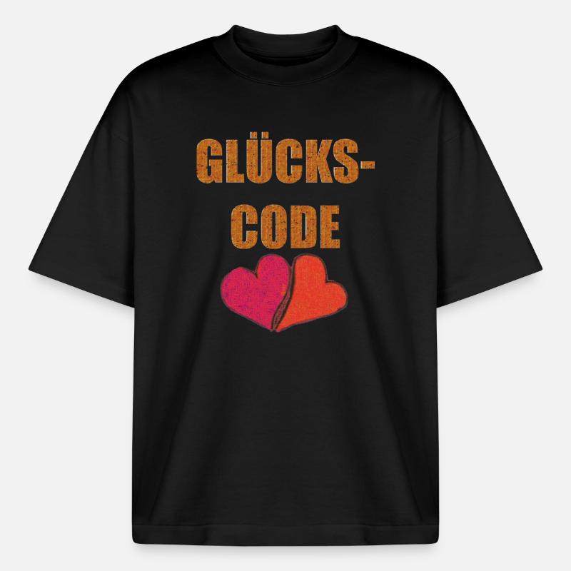GLÜCKS CODE - Boxy Heavyweight Unisex Organic T-Shirt von Stanley/Stella - Schwarz