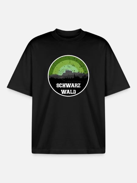 Schwarzwald Skyline - Boxy Heavyweight Unisex Organic T-Shirt von Stanley/Stella - Schwarz