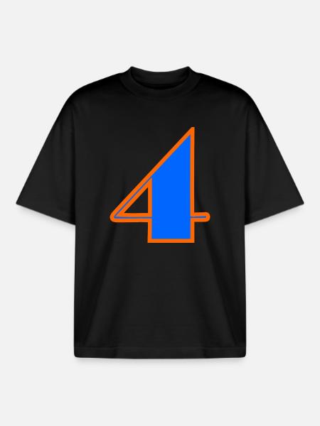 4 YEARS,4TH BIRTHDAY,4 YEARS,FOUR - Boxy Heavyweight Unisex Organic T-Shirt by Stanley/Stella - black