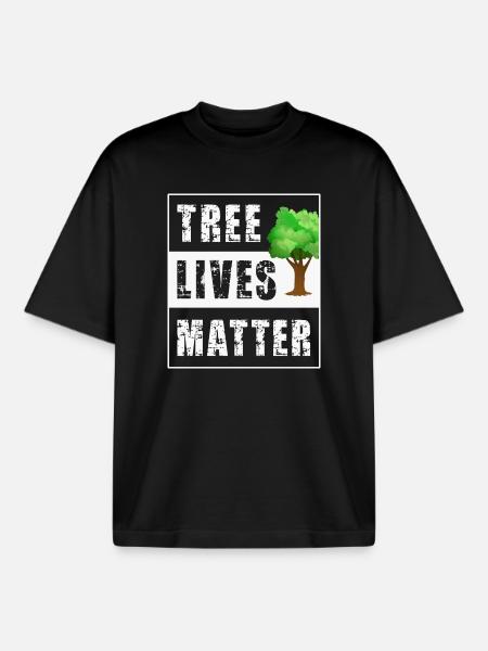 Tree Trees - Boxy Heavyweight Unisex Organic T-Shirt by Stanley/Stella - black