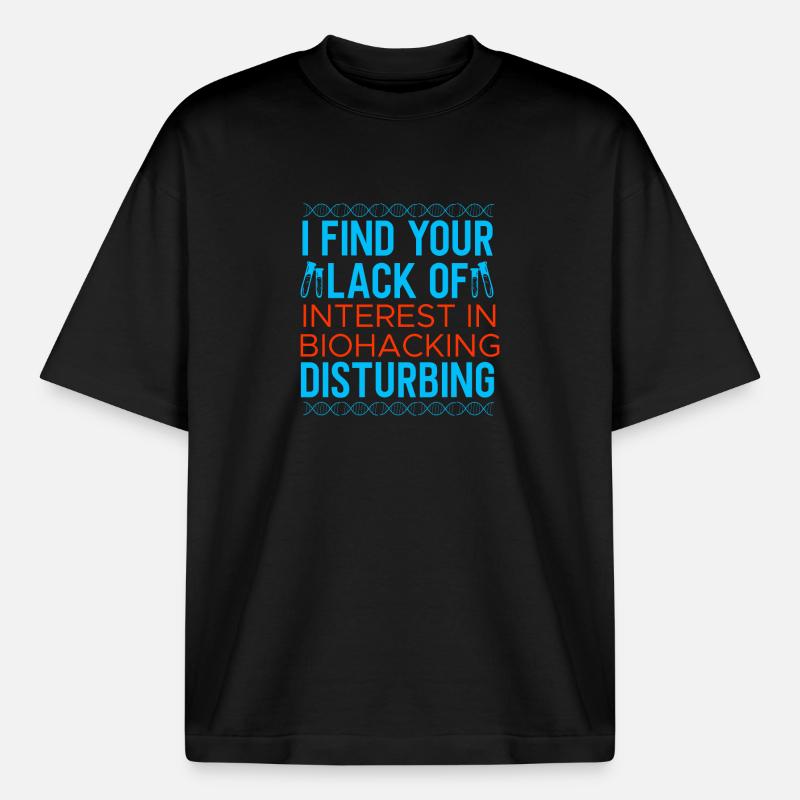 Conception de biohacking - T-shirt unisexe épais coupe boxy Stanley/Stella - noir