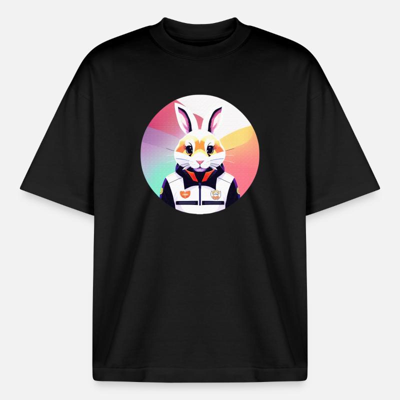 Bunny, Rabbit, Easter Bunny - Boxy Heavyweight Unisex Organic T-Shirt by Stanley/Stella - black