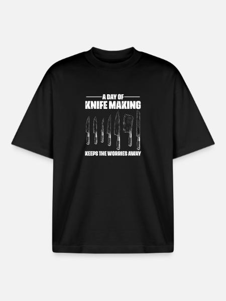 Knife Making Knife Maker Design - Boxy Heavyweight Unisex Organic T-Shirt by Stanley/Stella - black