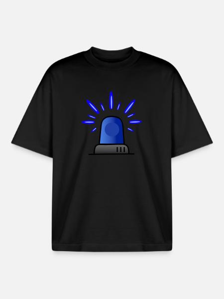 Blue light siren - Boxy Heavyweight Unisex Organic T-Shirt by Stanley/Stella - black