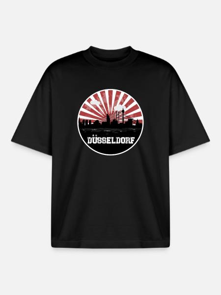 Dusseldorf Skyline Home Game - Boxy Heavyweight Unisex Organic T-Shirt by Stanley/Stella - black