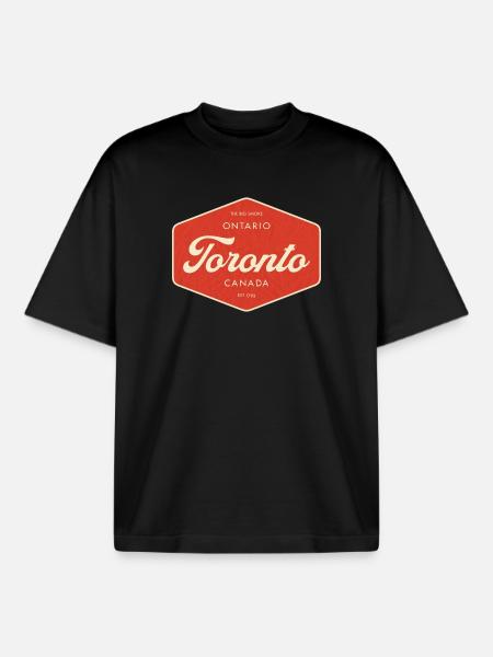 Toronto Retro Sign - Boxy Heavyweight Unisex Organic T-Shirt by Stanley/Stella - black
